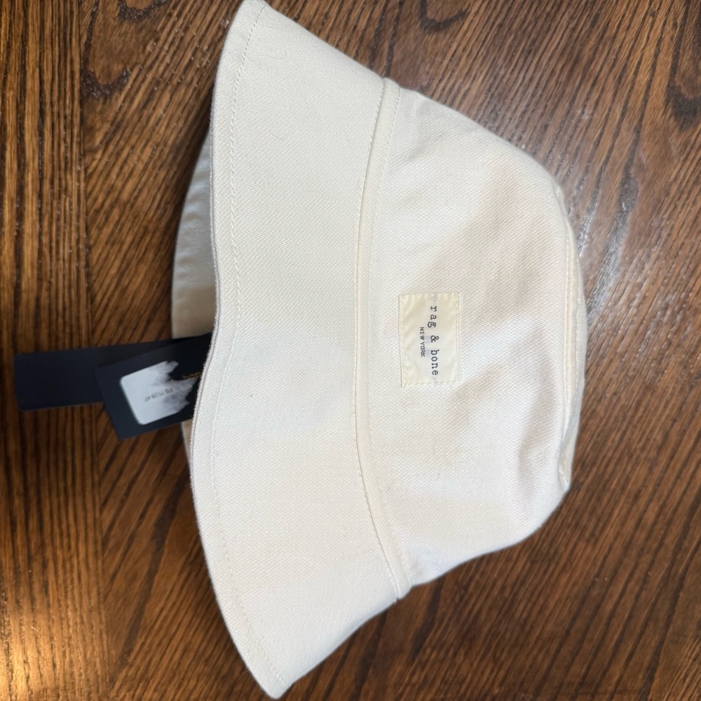 Rag & Bone Women's Addison Denim Bucket Hat -size Small / Medium - Ecru White - Picture 4 of 13